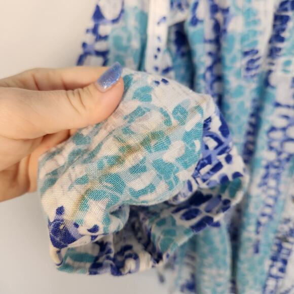 JM Collection Linen Multicolor Button Down Relaxed Shirt Lagenlook Coastal 10 - Picture 4 of 10